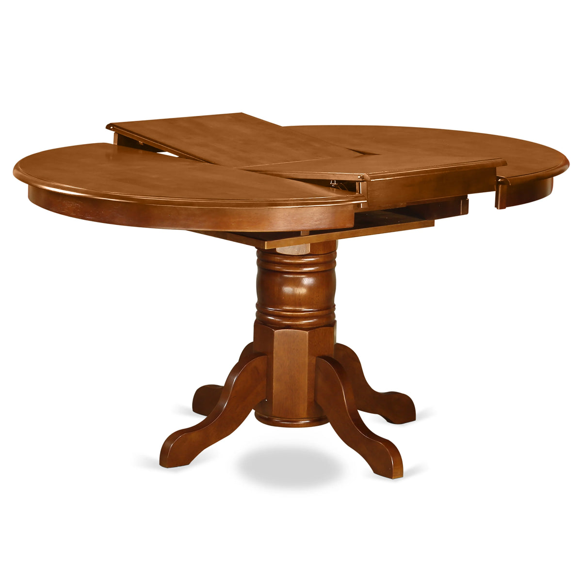 Oval Wood Butterfly Leaf Dining Table in Saddle Brown U207