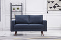 Navy Fabric Loveseat V13750