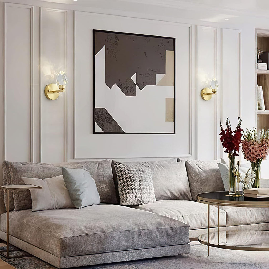 Crystal Gold Wall Sconce, K9 Crystal Wall Mounted Light X524