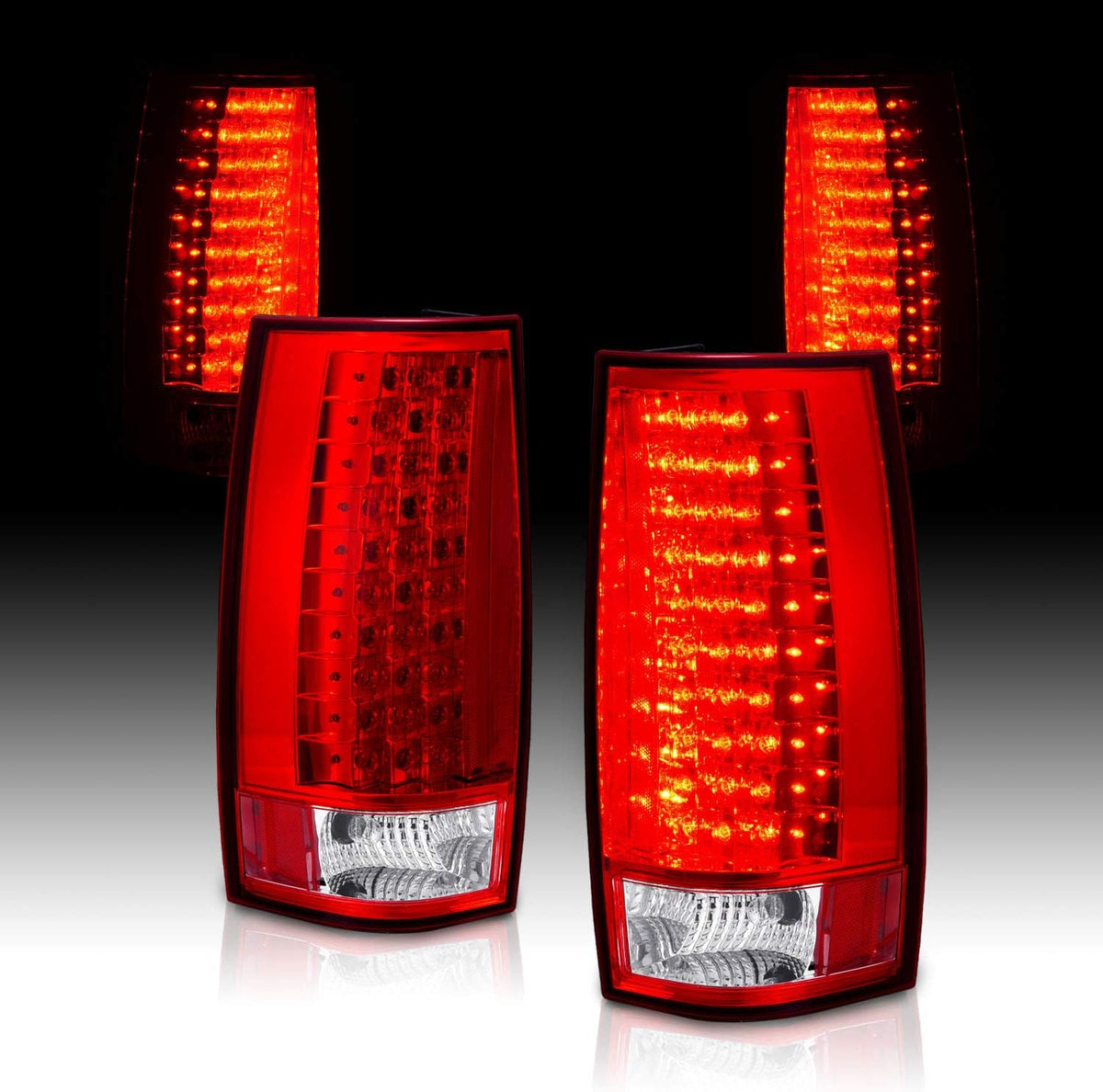 2007-2014 Chevy Tahoe Suburban GMC Yukon Rosso Red LED Tail Lights Assembly Pair Y976614