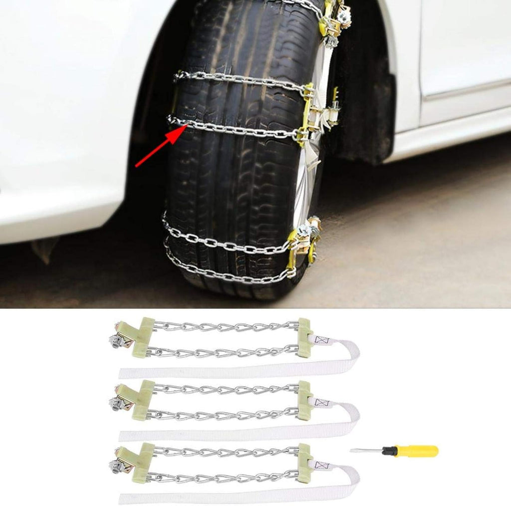 3pcs Steel Tire Anti-skid Snow Chains Pack of 2 T180266