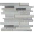 White/Gray Glass Mosaic Tile O8253