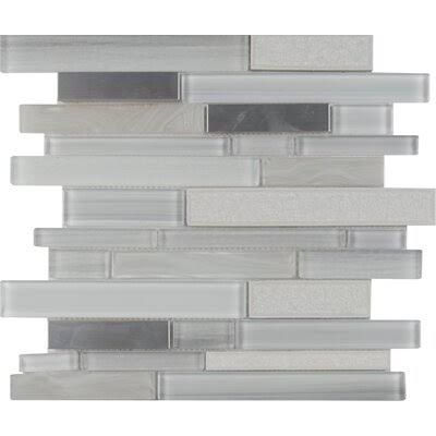 White/Gray Glass Mosaic Tile O8253