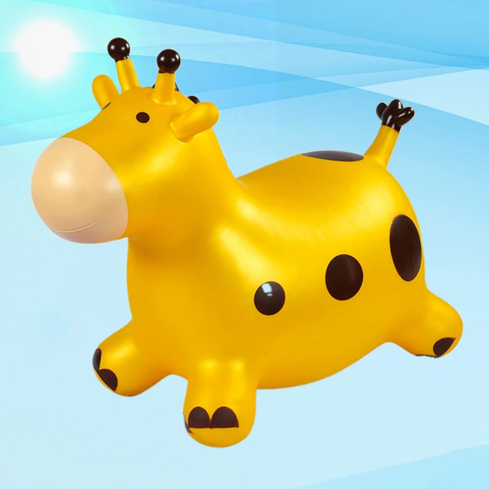 Inflatable Bouncing Horse Toy with Air Pump (Yellow) D656