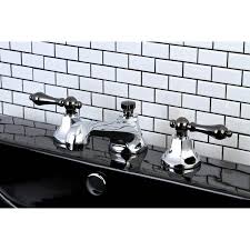 Polished Chrome/Black Nickel Widespread Lavatory Faucet with Brass Pop Up D3531