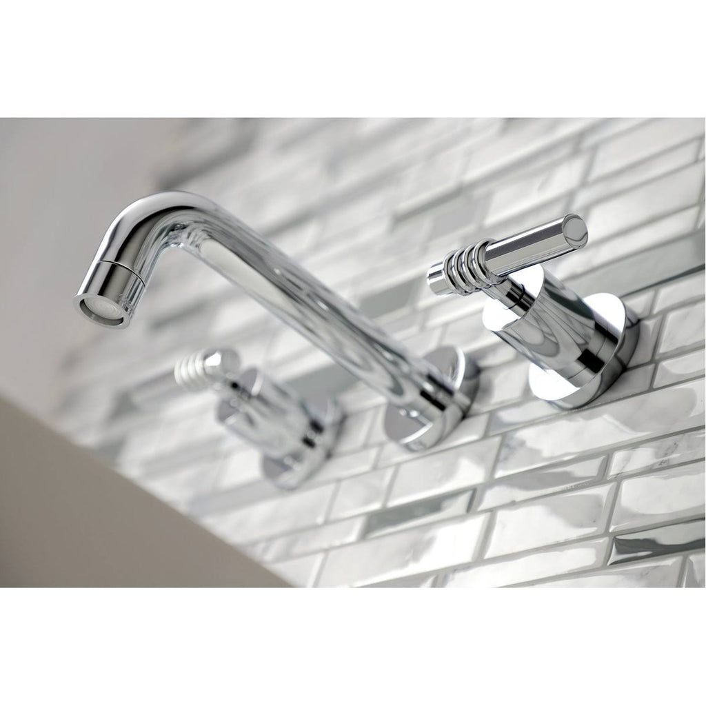 Antique Brass 2-Handle Wall Mount Bathroom Faucet B716760