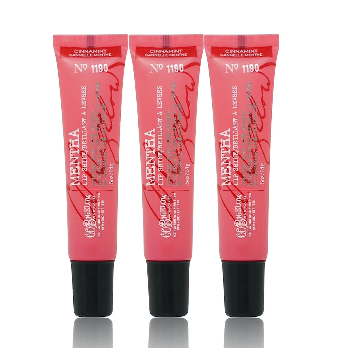 Cinnamint Mentha Lip Shine Lip Balm Trio, 3 Pack, 0.5 oz each V7390