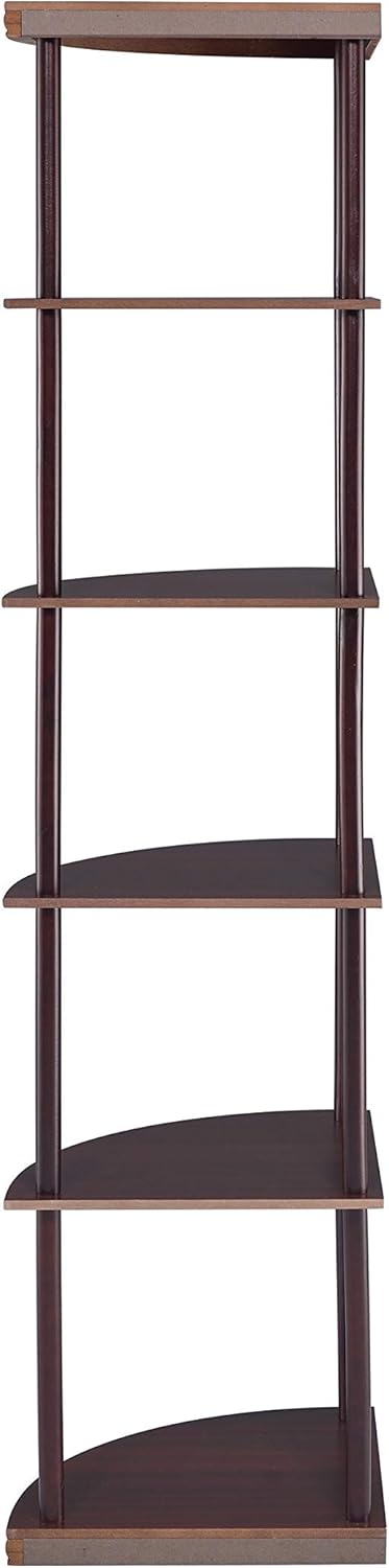 5-Shelf Corner Bookshelf Cappuccino Y77590
