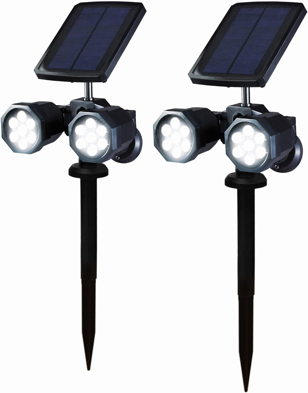 Solar Lights Outdoor with Motion Sensor 14 LED Waterproof Landscape Spotlights Set of 2 C8359