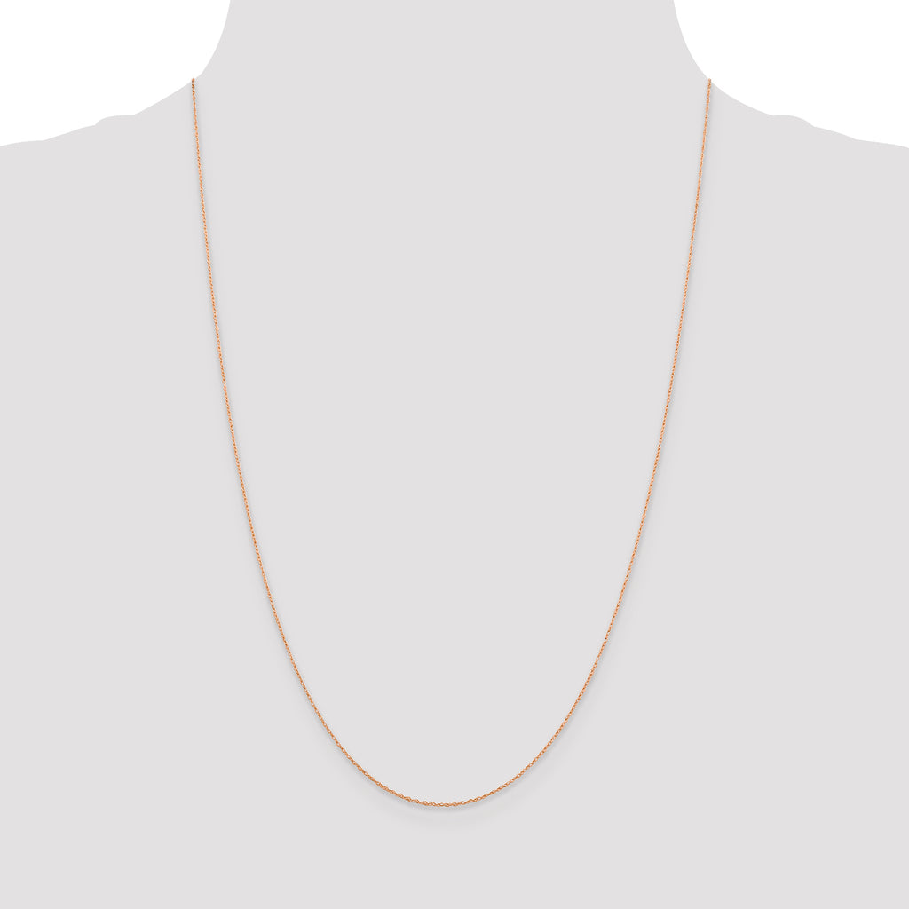14K Rose Gold Rope Chain Necklace 16 Inches L973280