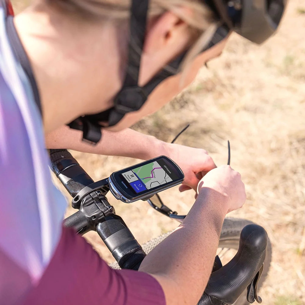 GPS Bike Computer Bundle with HRM, Speed & Cadence Sensor, Tempered Glass Screen, White Case & Tether L6110
