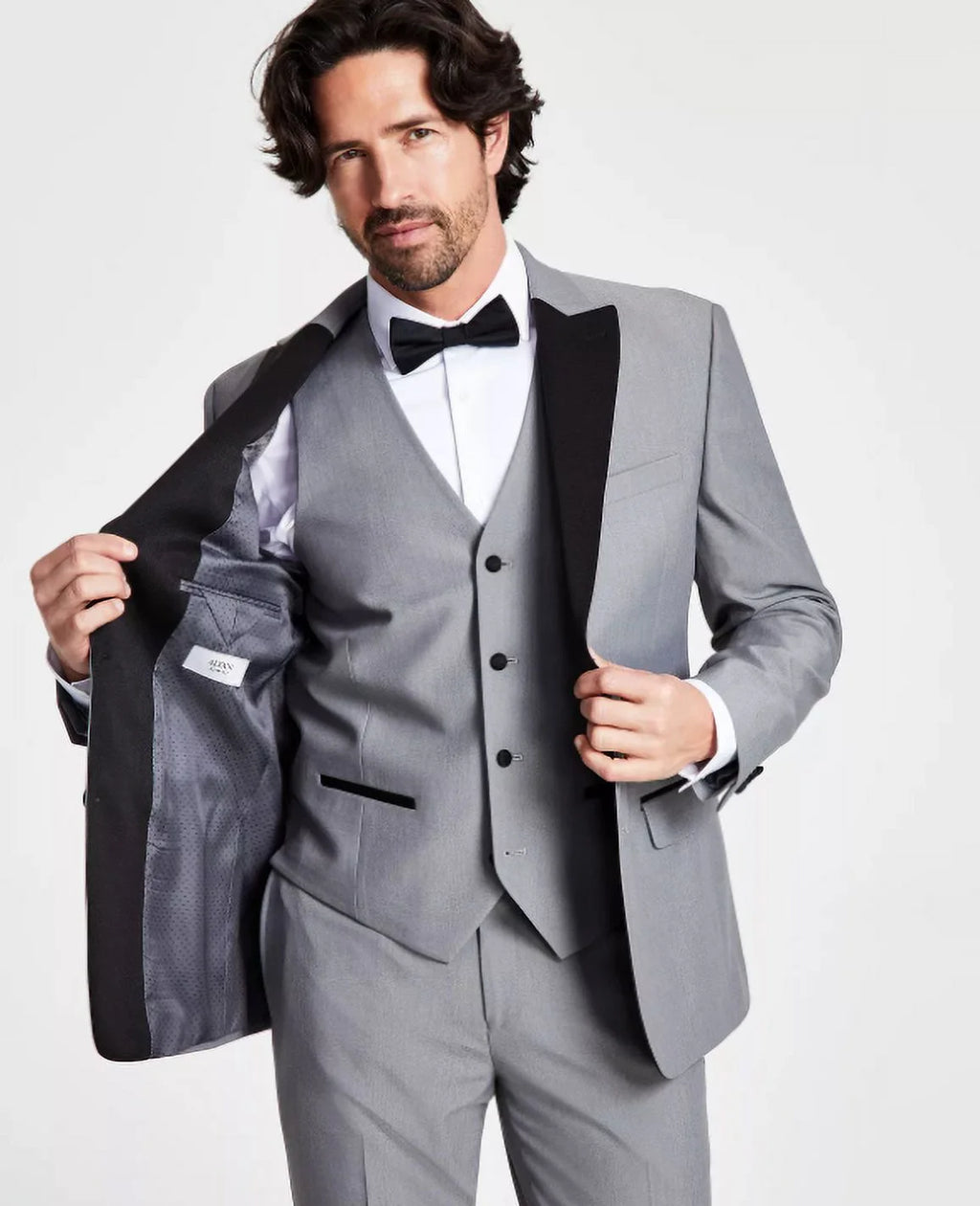 Mens Slim-Fit Tuxedo Jacket Grey 36S R95765