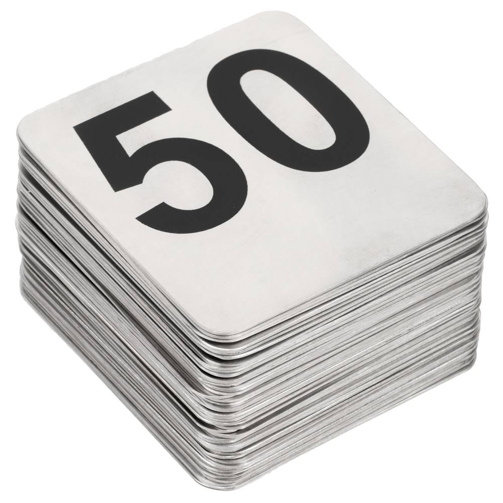 Stainless Steel Number Cards 1-50 Y68189