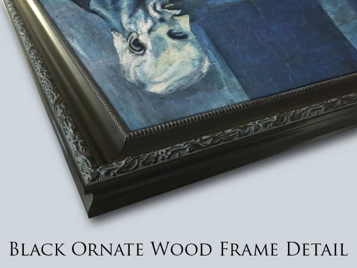 Black Ornate Wood Framed Canvas Art P55687