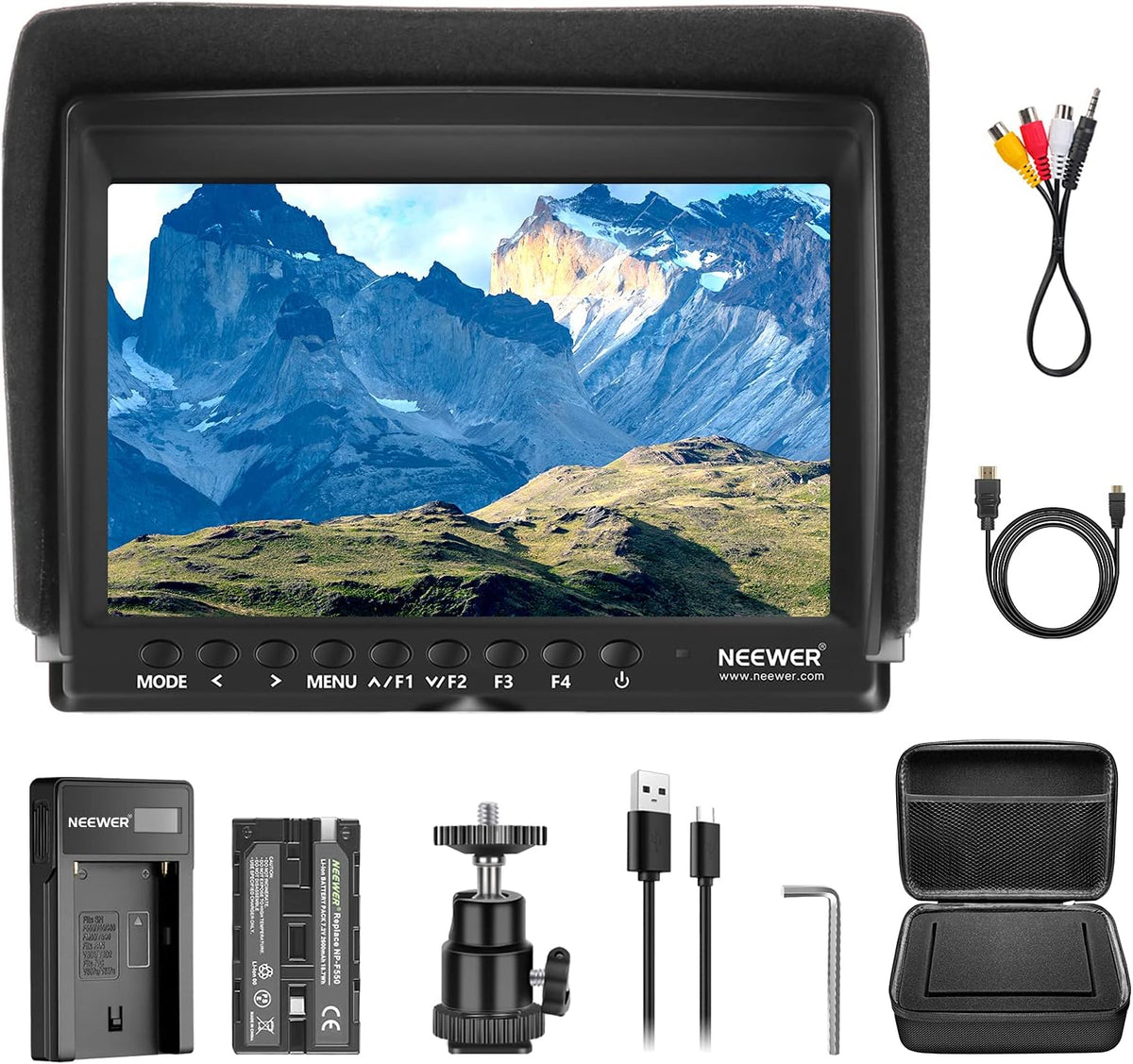 7 Inch 1280x800 4K HDMI Input Camera Field Monitor with 2600mAh Battery G94597