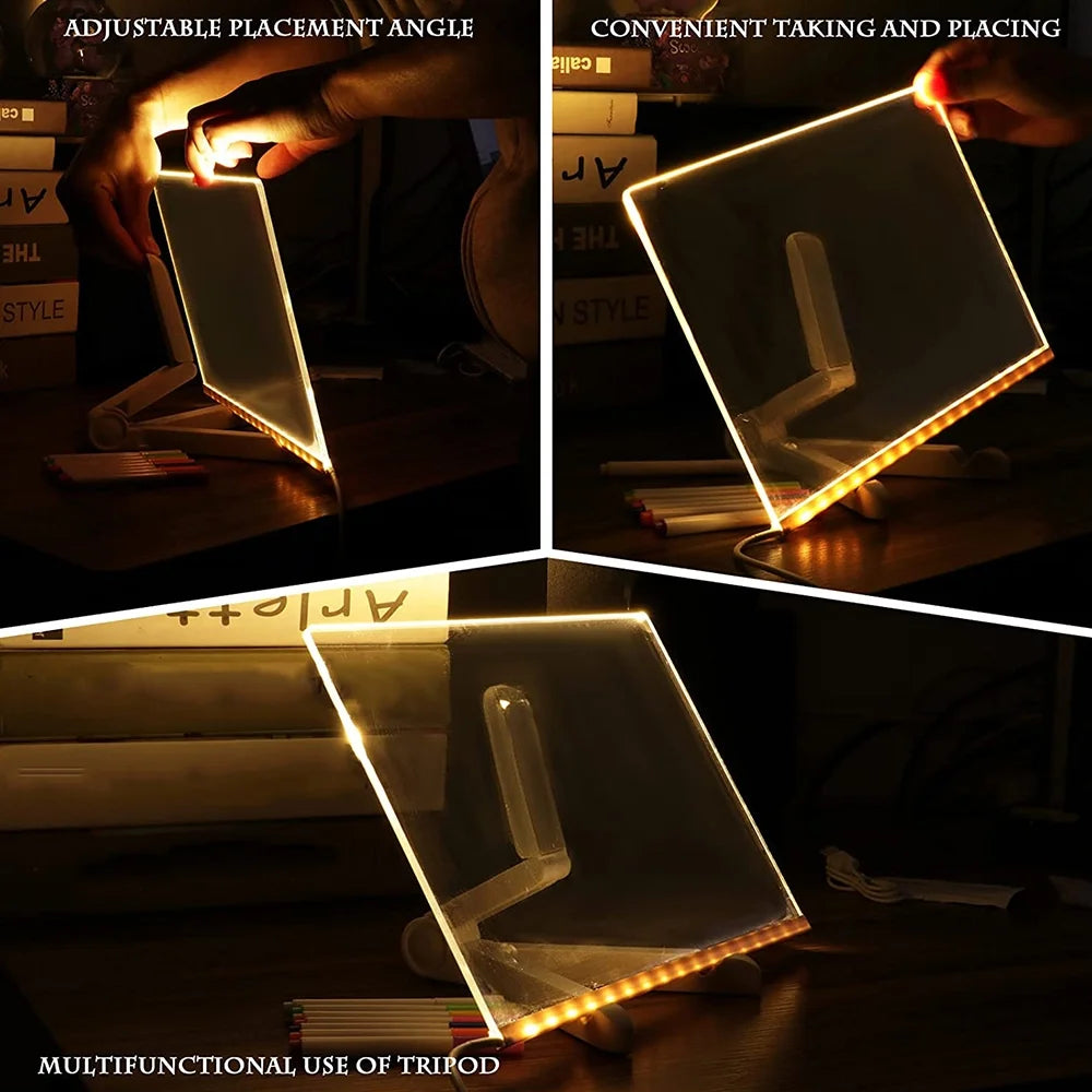 Acrylic Message Note Board LED Lamp O637