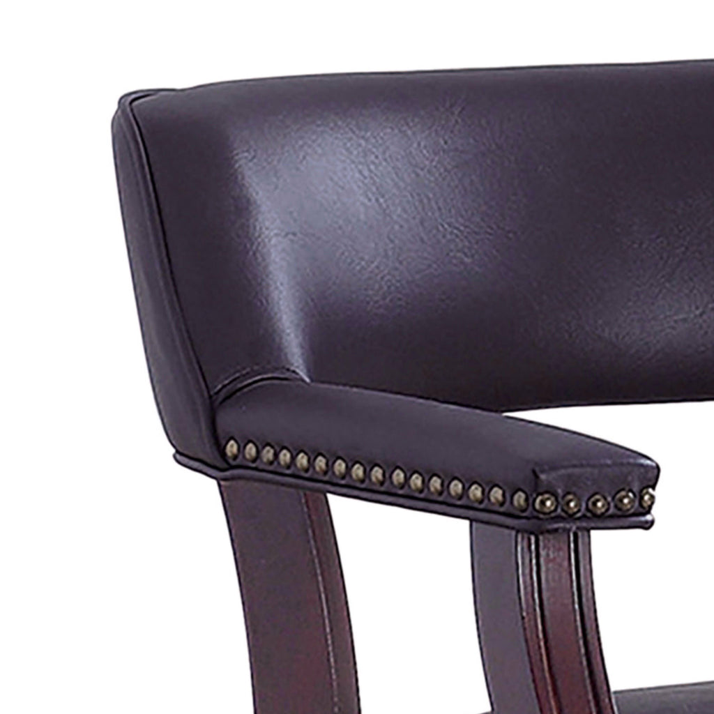 Brown Leatherette Accent Chair with Cut Out Back P580911