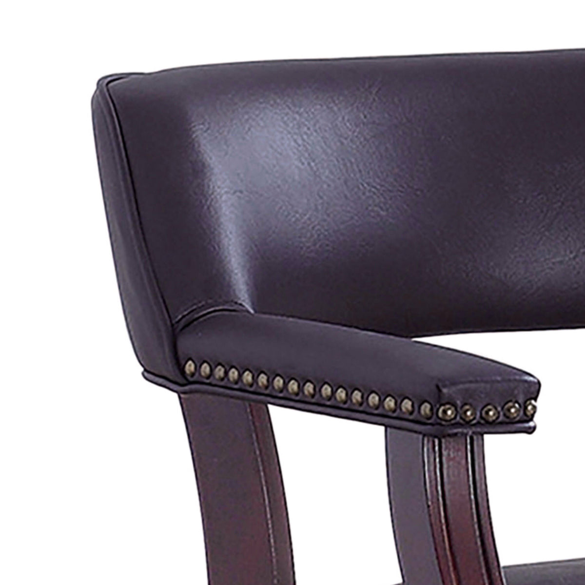 Brown Leatherette Accent Chair with Cut Out Back P580911