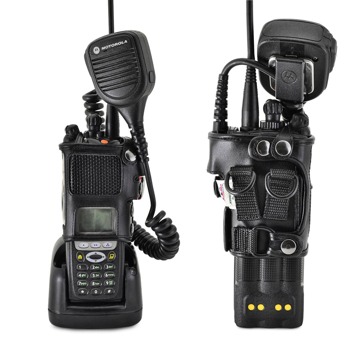Black Leather 2 Way Radio Holder W465275