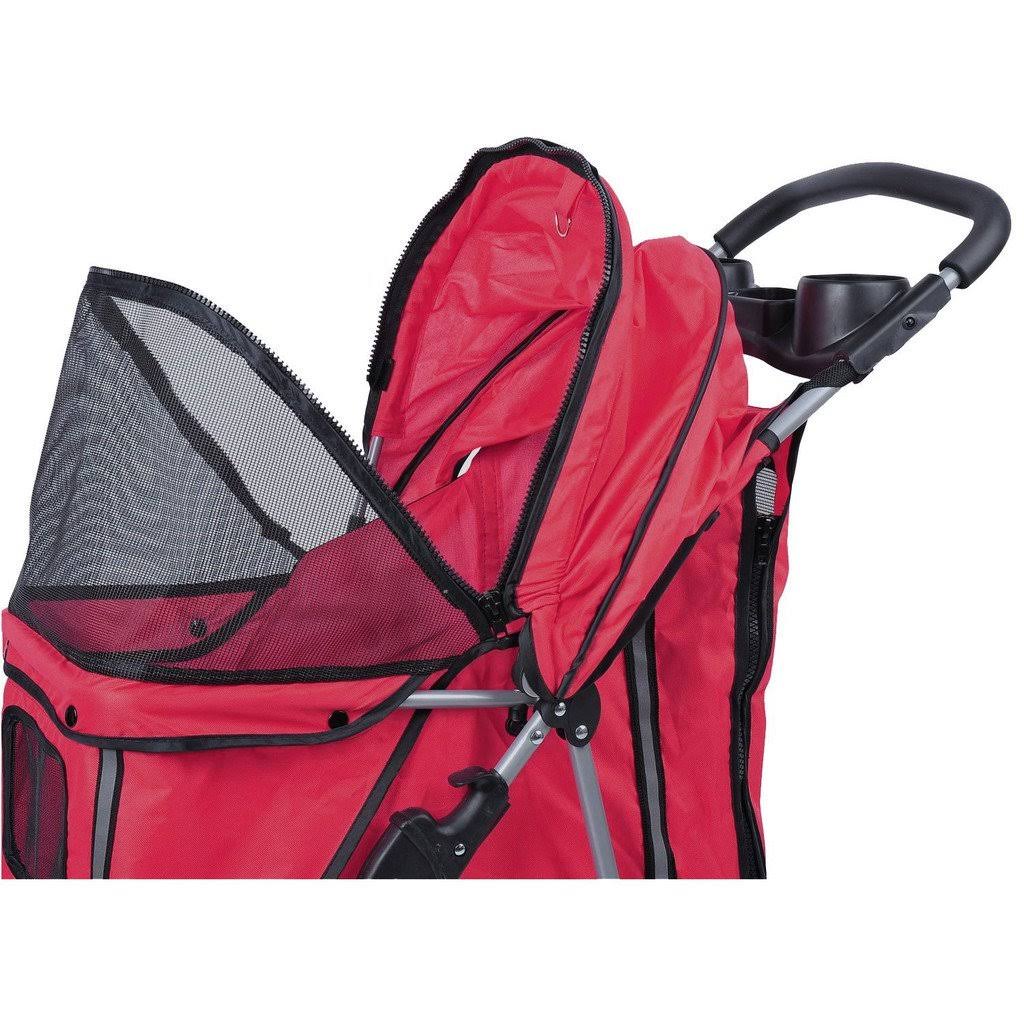 Red 4-Wheel Pet Stroller T496530