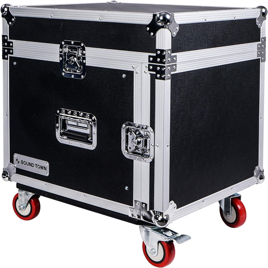 12U Slant Mixer Top Rack Case with Casters A185