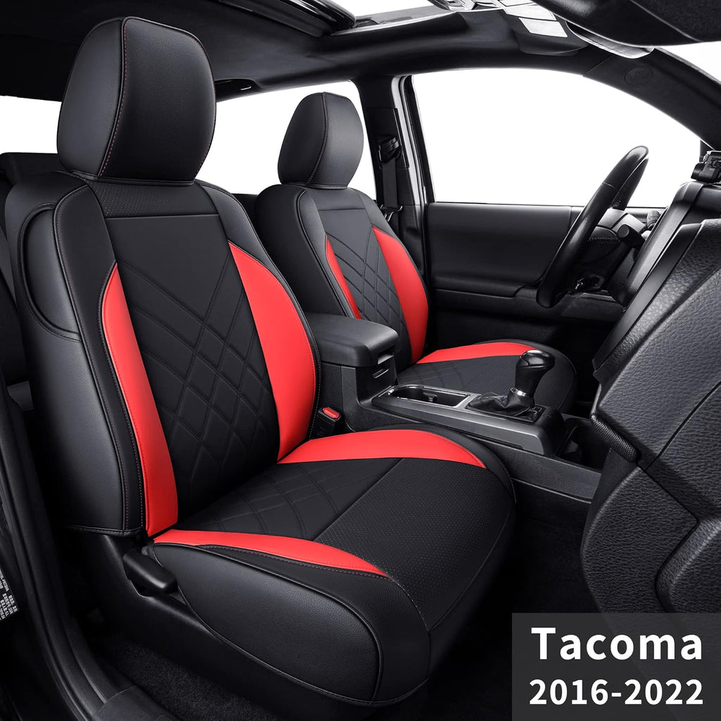 Black & Gray Faux Leather Seat Covers S251