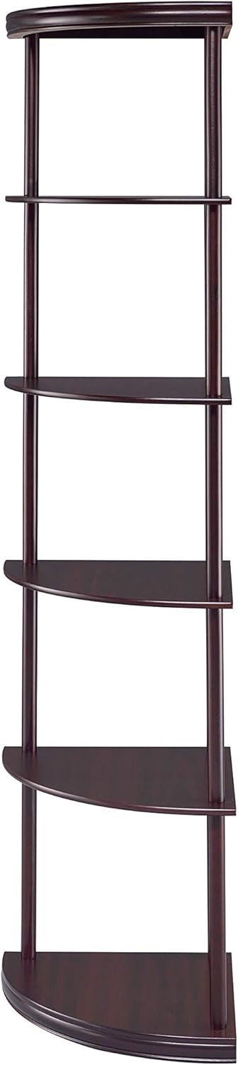 5-Shelf Corner Bookshelf Cappuccino Y77590