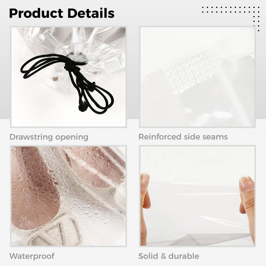 100Pcs Clear Drawstring Shoe Storage Bags V37013