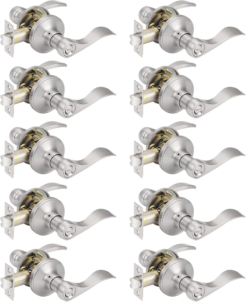 Satin Nickel Privacy Door Levers, 3 Pack E86839