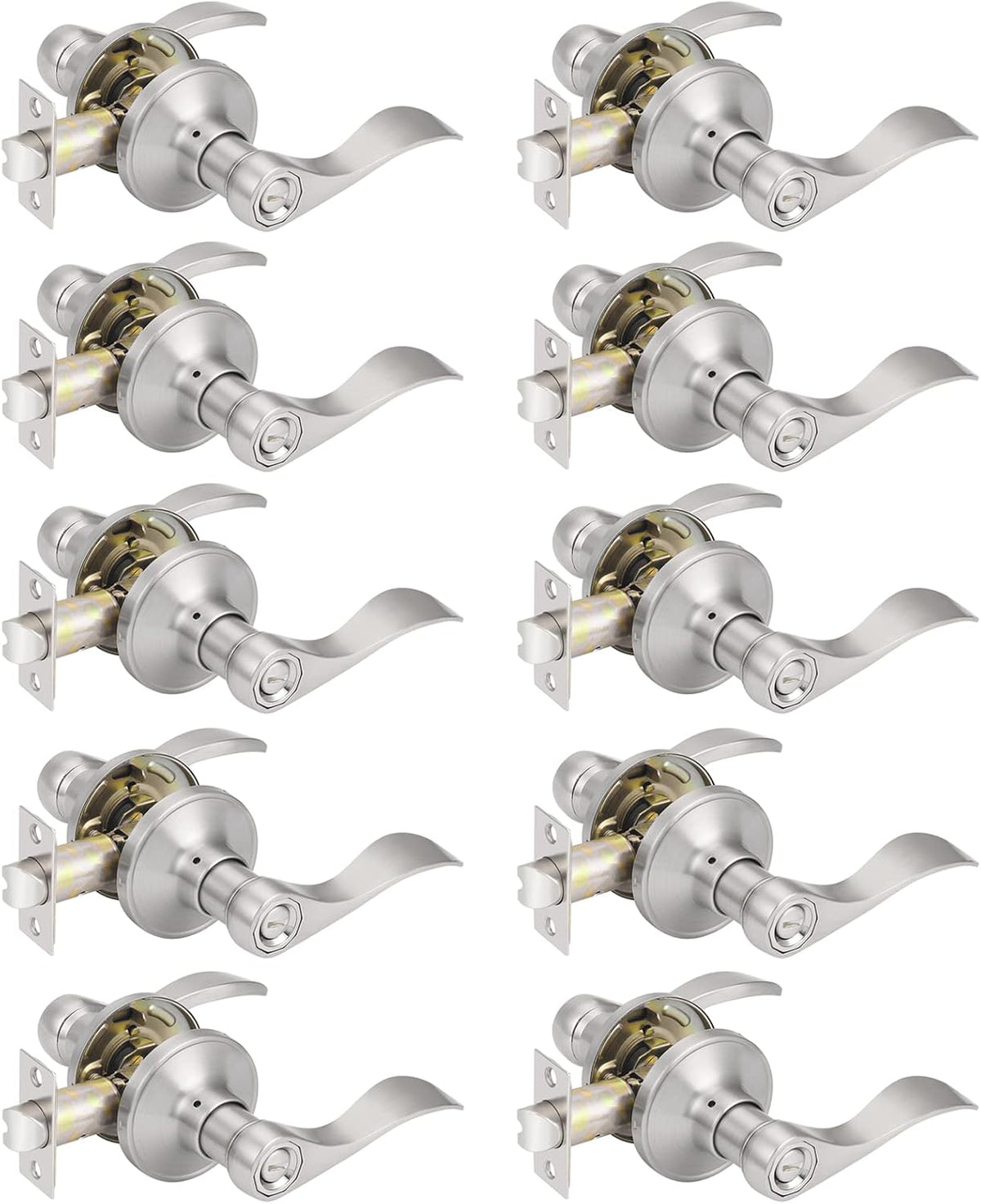 Satin Nickel Privacy Door Levers, 3 Pack E86839