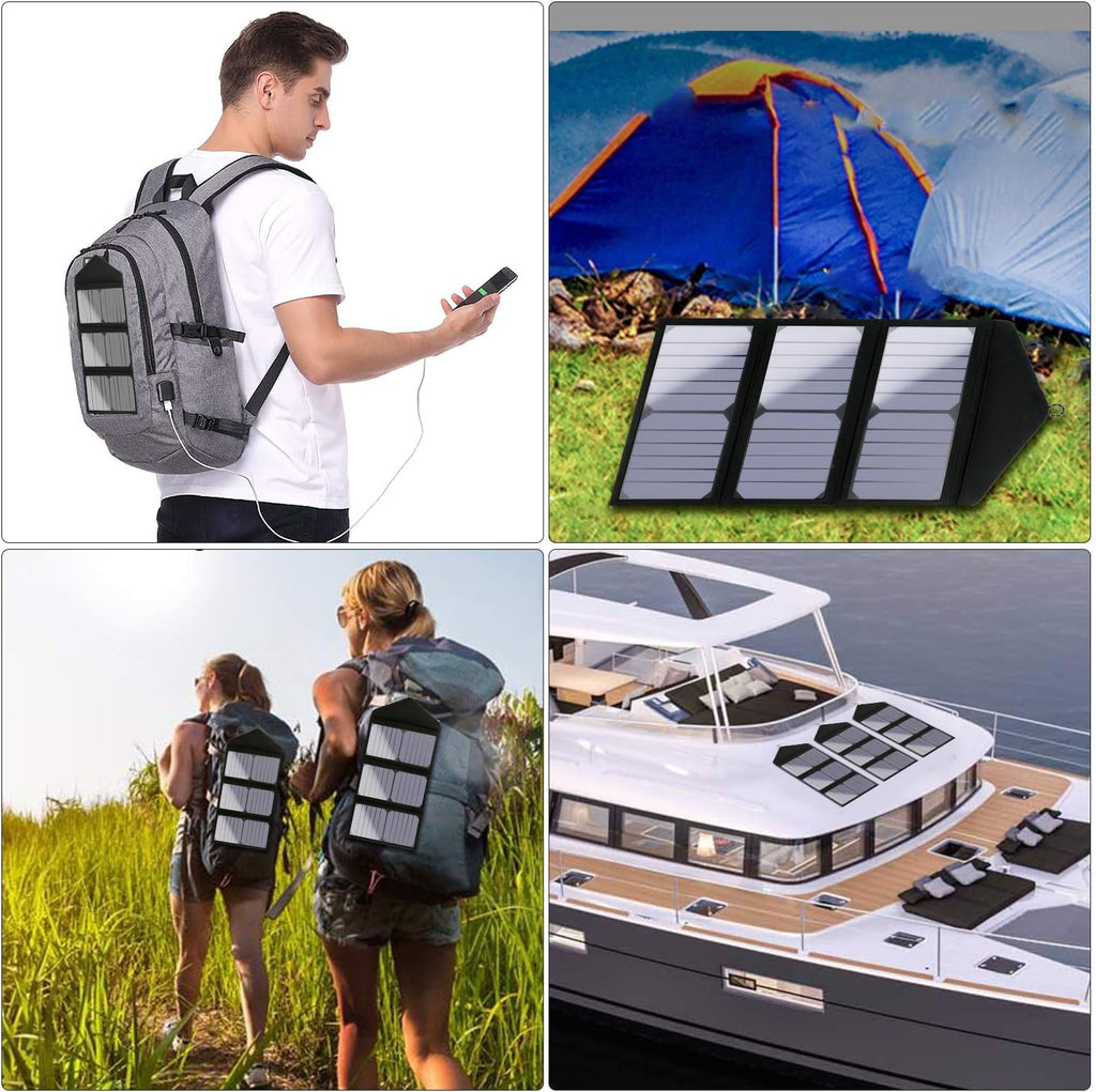 25W Waterproof Foldable Solar Panel Charger with 2-Port USB H419
