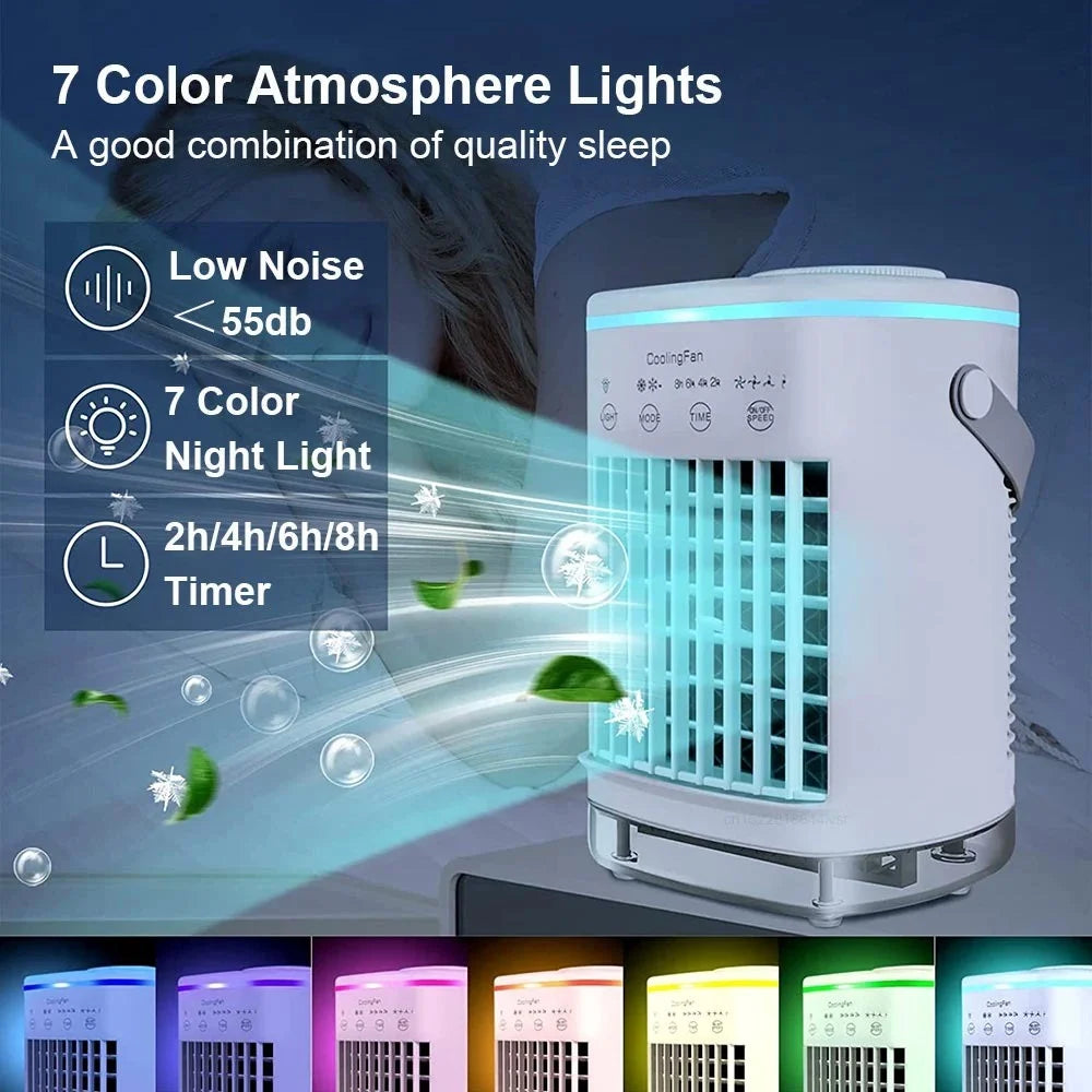 White USB Air Cooler Fan with 3-speed Adjustable, Low Noise, Water Tank M9767