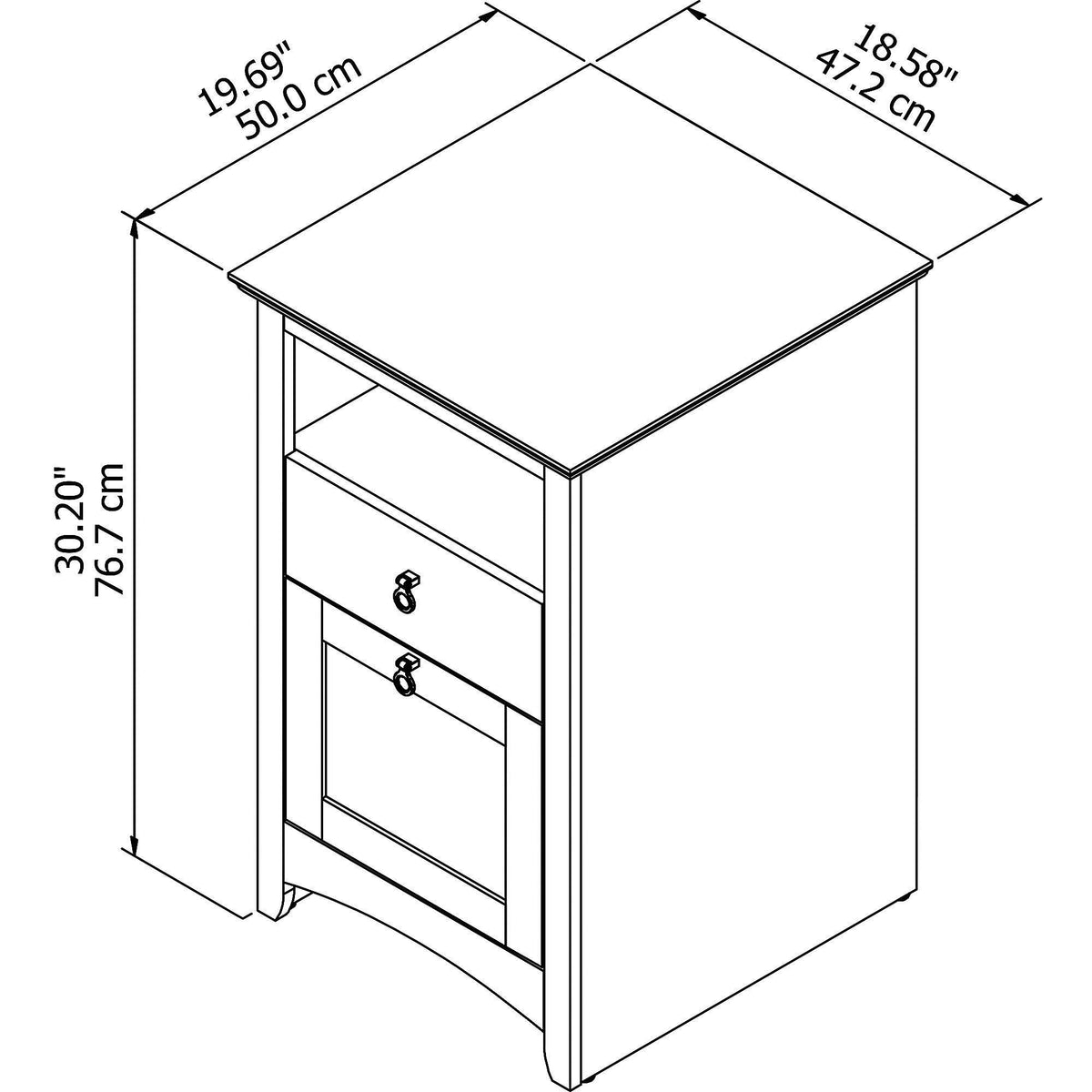 2 Drawer File Cabinet in Serene Cherry L50417