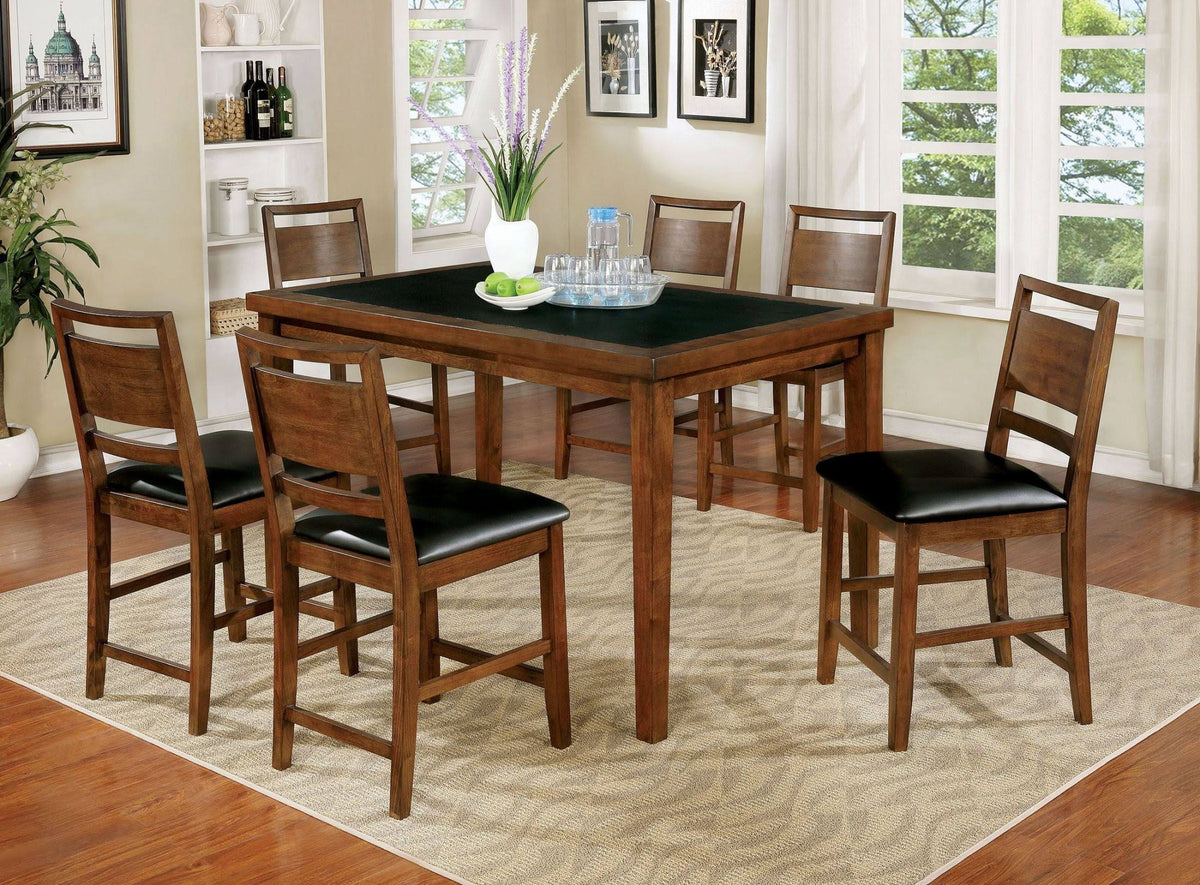 Dark Oak Counter Height Chair Set of 2 W876