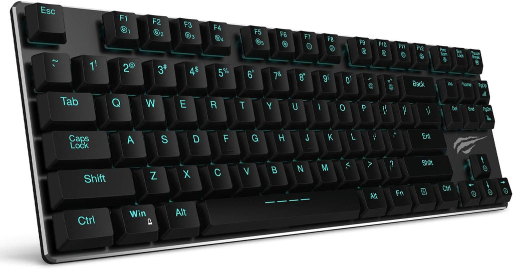 87 Keys Wired Gaming Keyboard with Blue Switches, Black, Pack of 2 O705418