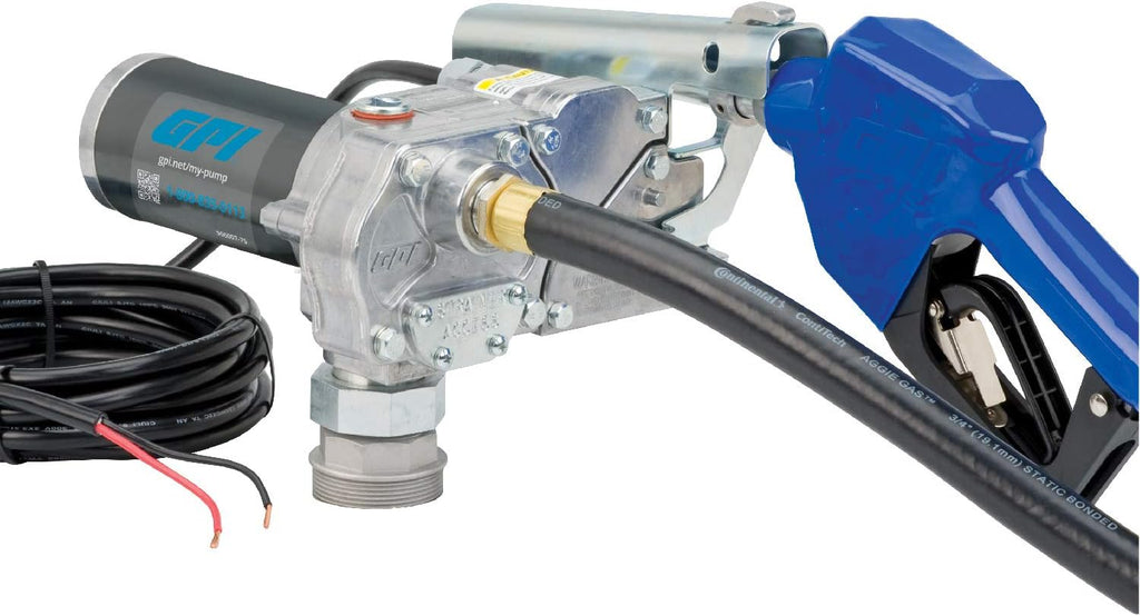Fuel Transfer Pump with Manual Shut-Off Nozzle, 15 GPM, 10' Hose D641