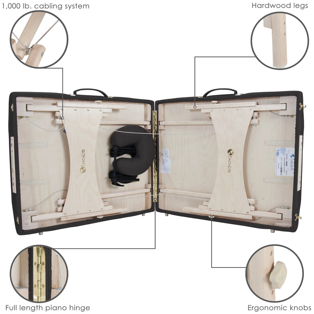 Portable Massage Table Package Deluxe Adjustable Headrest, Hard Maple L33379