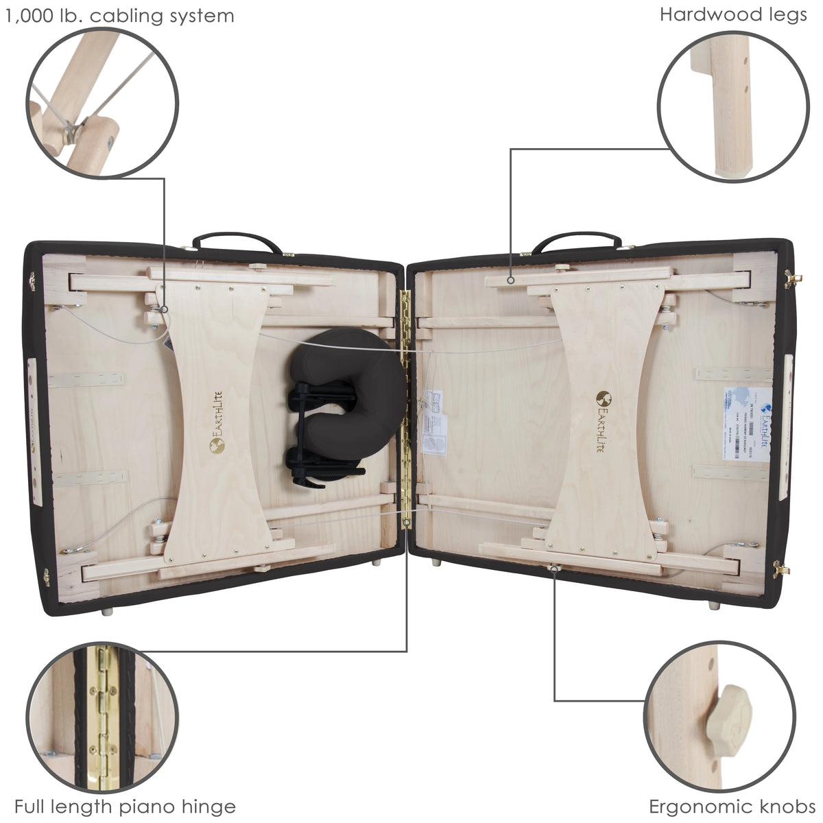 Portable Massage Table Package Deluxe Adjustable Headrest, Hard Maple L33379