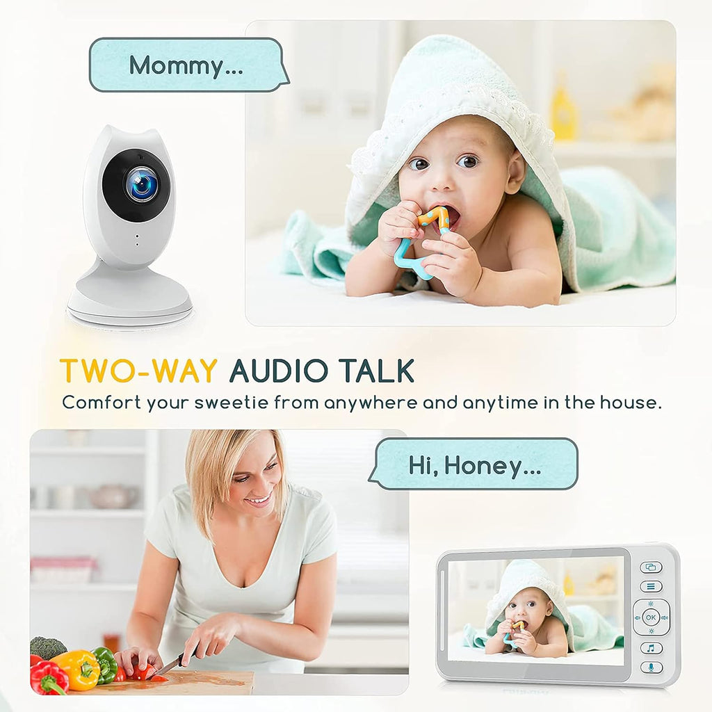 White 4.3 inch LCD Video Baby Monitor with Camera and Audio F920745