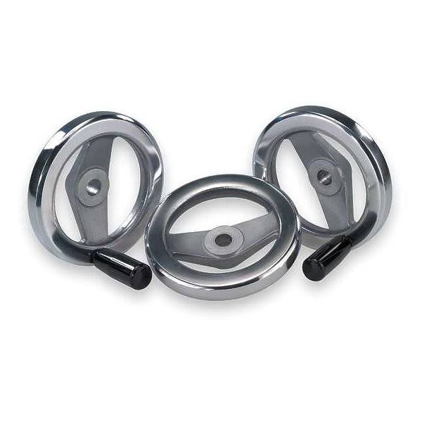 2-Spoke Handwheel, Aluminum, Diameter 250 mm, Bore Dia. 0.875 inch, Fixed Grip, Thermoset A522364