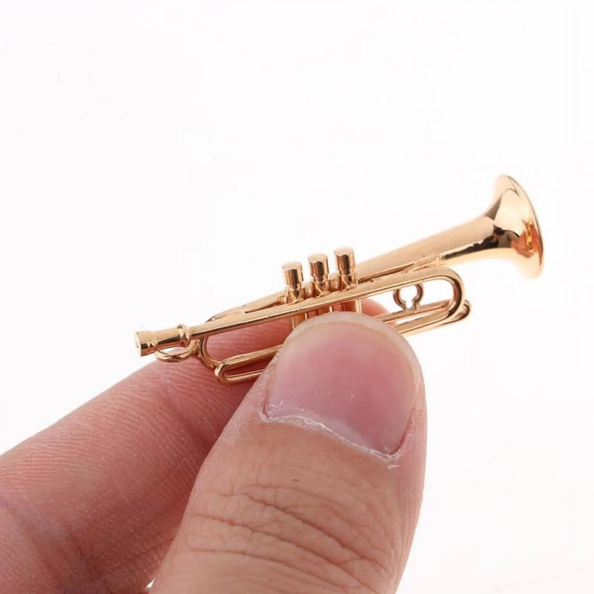Metal Golden Trumpet Dollhouse Musical Instruments Set I977816