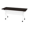 Espresso Flip-Top Training Table 60 x 24 with White Frame Y2731
