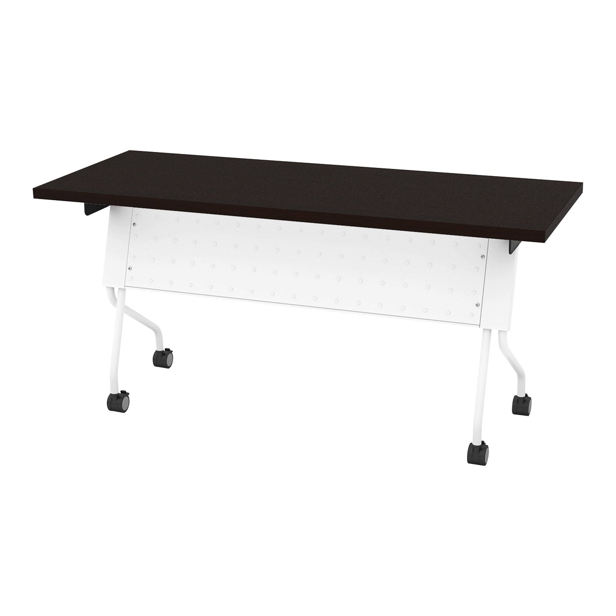 Espresso Flip-Top Training Table 60 x 24 with White Frame Y2731