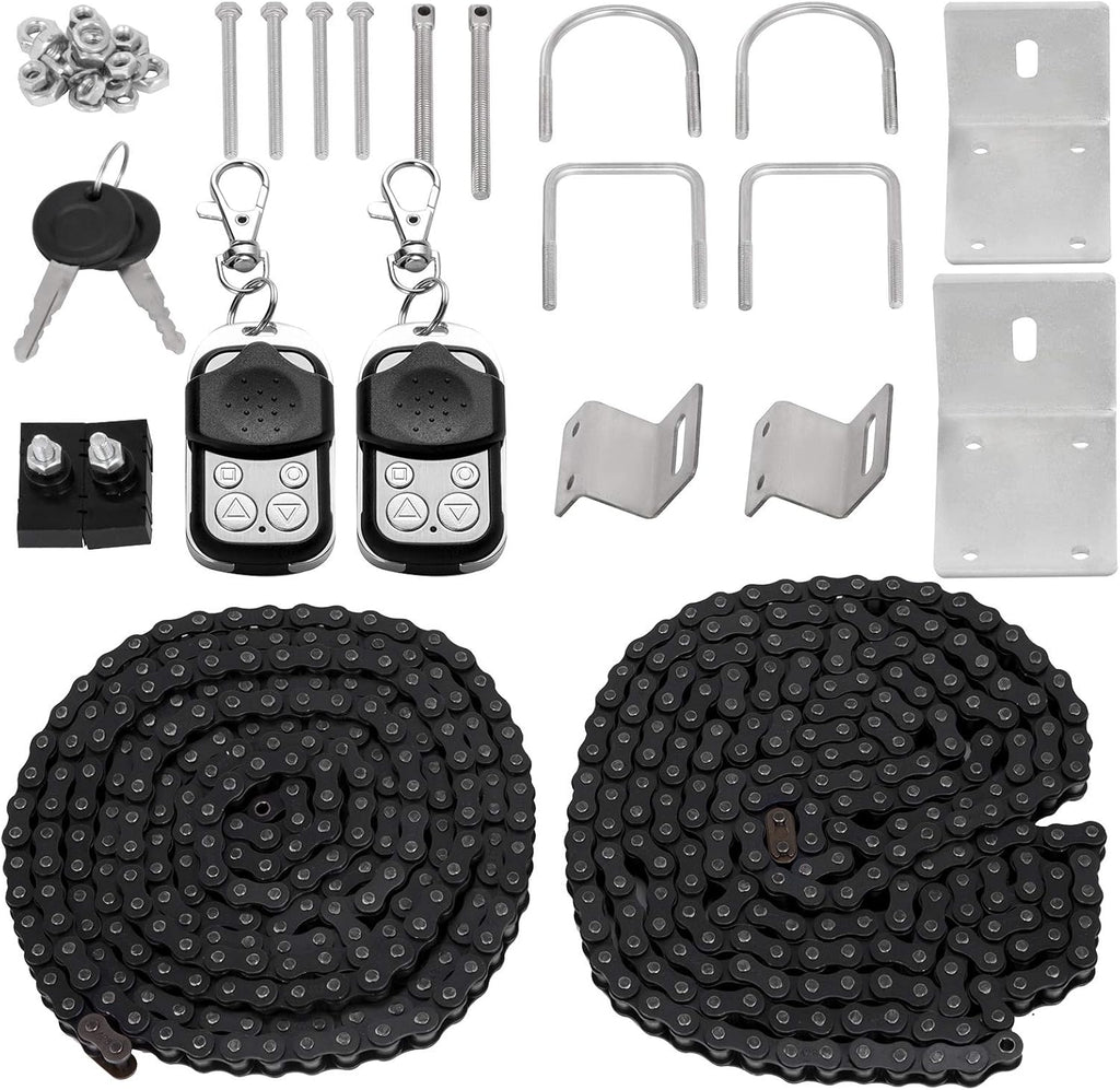 Sliding Gate Opener with 2 Remote Controls, Gate Operator Hardware Kit E6036