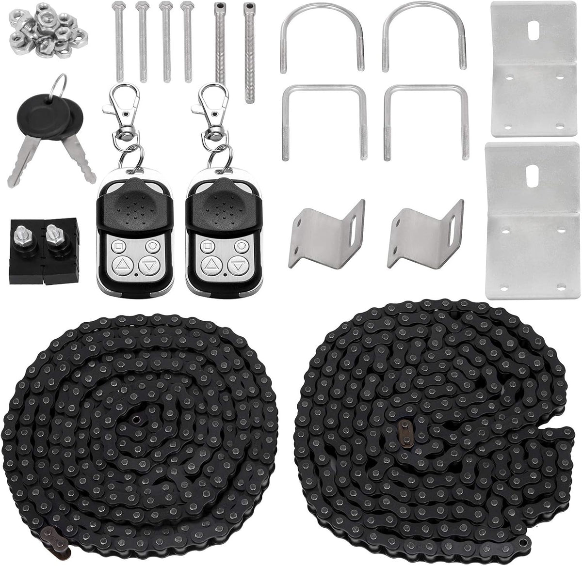 Sliding Gate Opener with 2 Remote Controls, Gate Operator Hardware Kit E6036