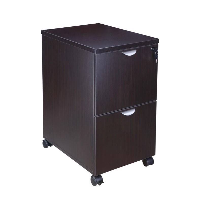 2 Drawer Mobile File Cabinet in Mocha B798086