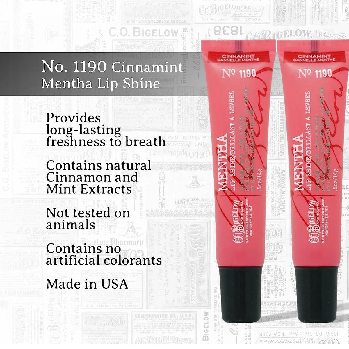 Cinnamint Mentha Lip Shine Lip Balm Trio, 3 Pack, 0.5 oz each V7390