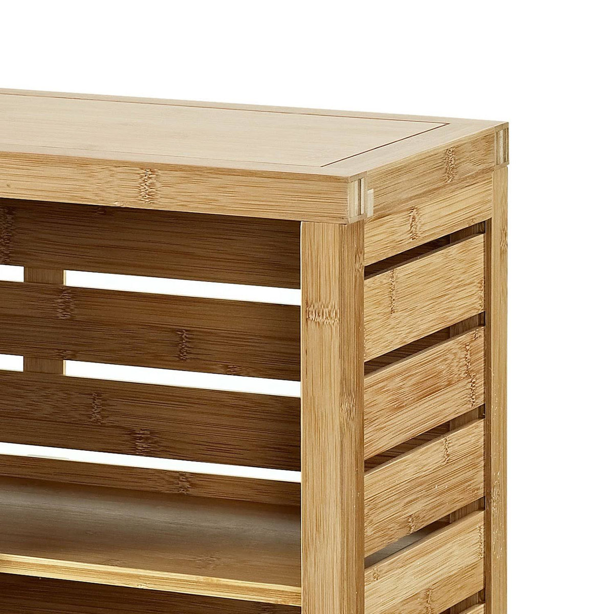 Bamboo Floor Cabinet with 2 Sliding Doors and 3 Shelves Brown Y166