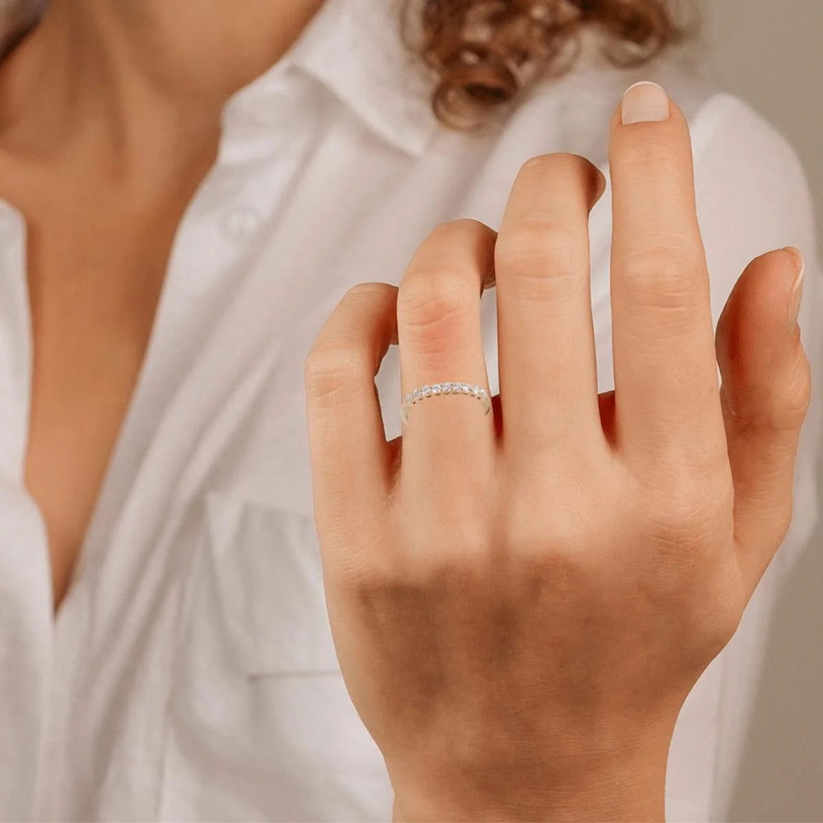 18k Rose Gold Diamond Wedding Band Q288