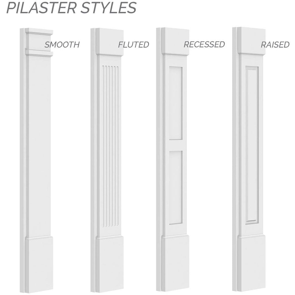 Plain PVC Pilaster with Capital and Base (Pair) G874